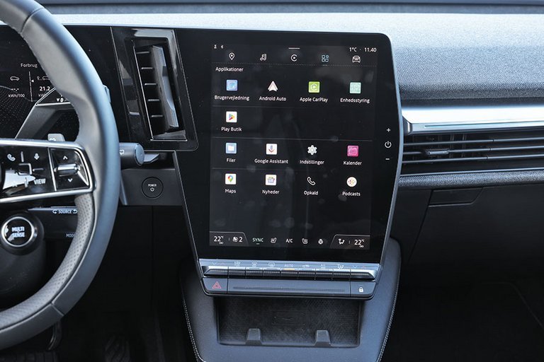 Stor skærm i kabinen i en Renault Megane E-Tech