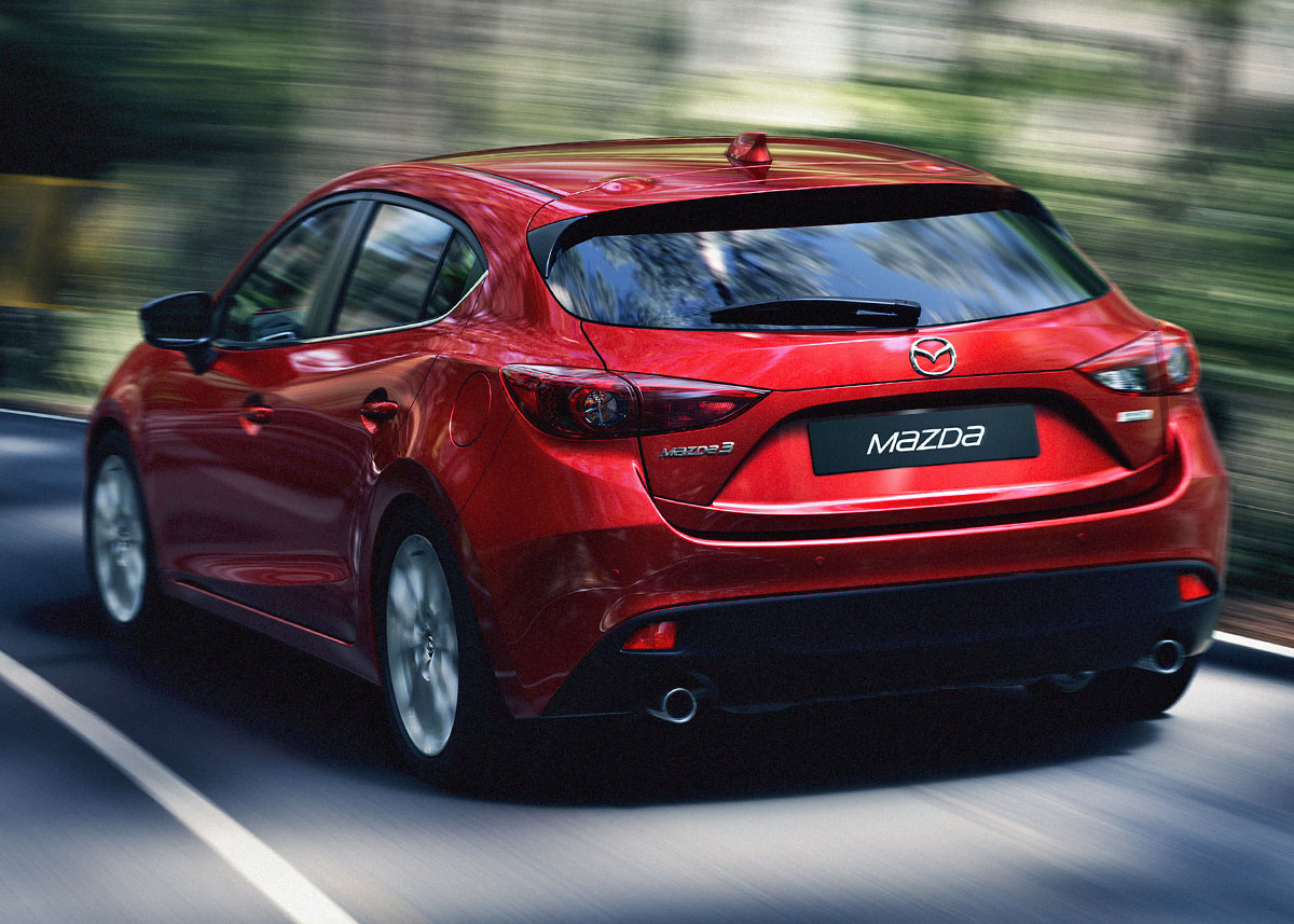 Den nye Mazda 3 er en femdørs hatchback.