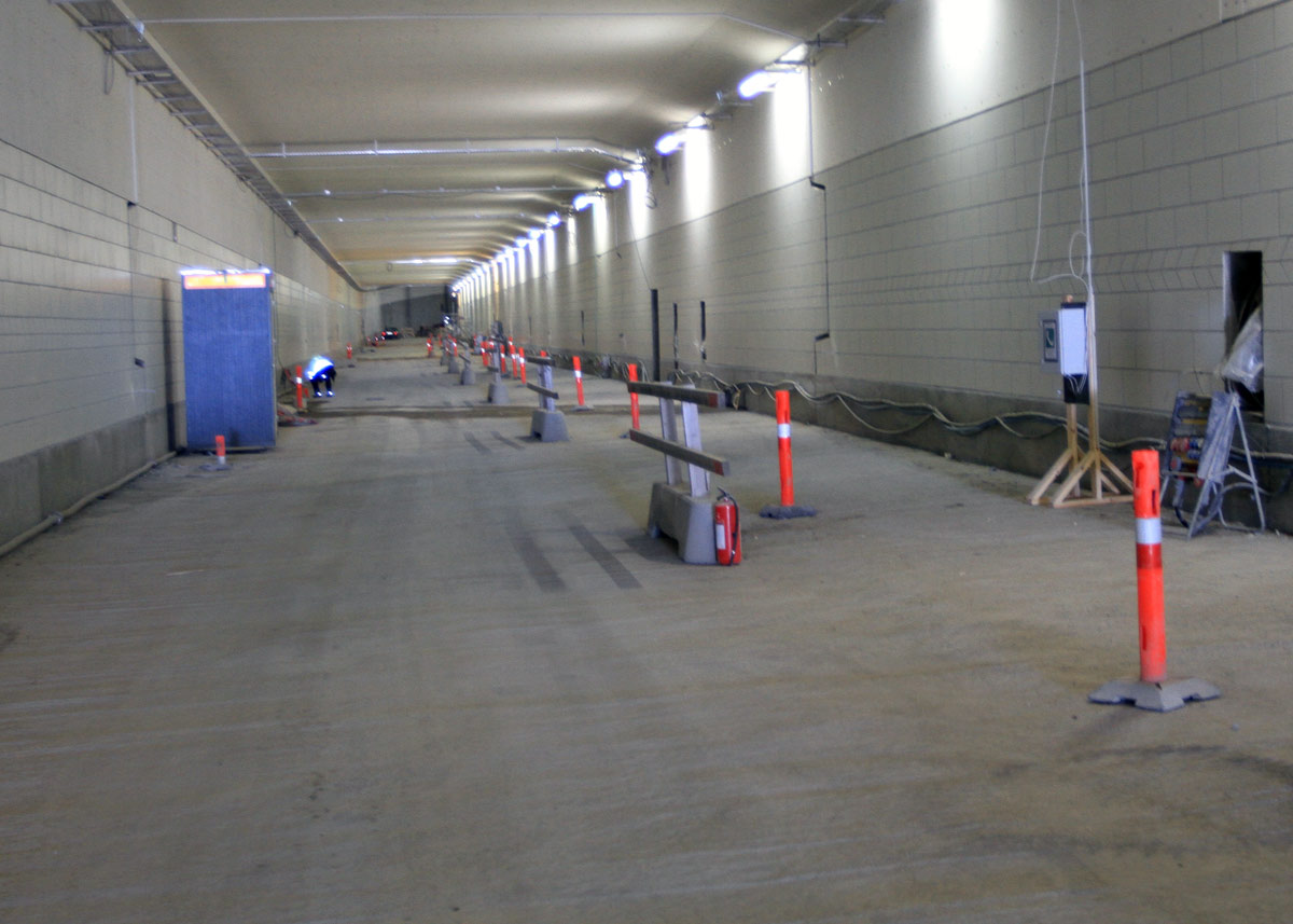 Første etape, en vej og tunnel mellem Helsingørmotorvejen og Svanemøllen, er snart færdig. Her er tunnellen uden nødspor, og fartgrænsen bliver 60 km i timen. Det er ikke afgjort, hvor bred den lange tunnel skal være. Foto: Torben Arent