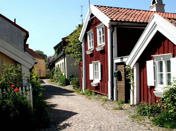 Gade i by i Sverige.