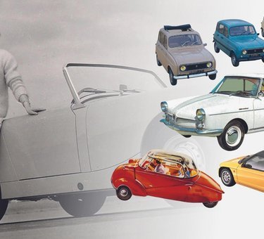 Collage af klassiker-biler