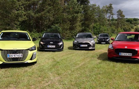 Fem minibiler i gruppetest