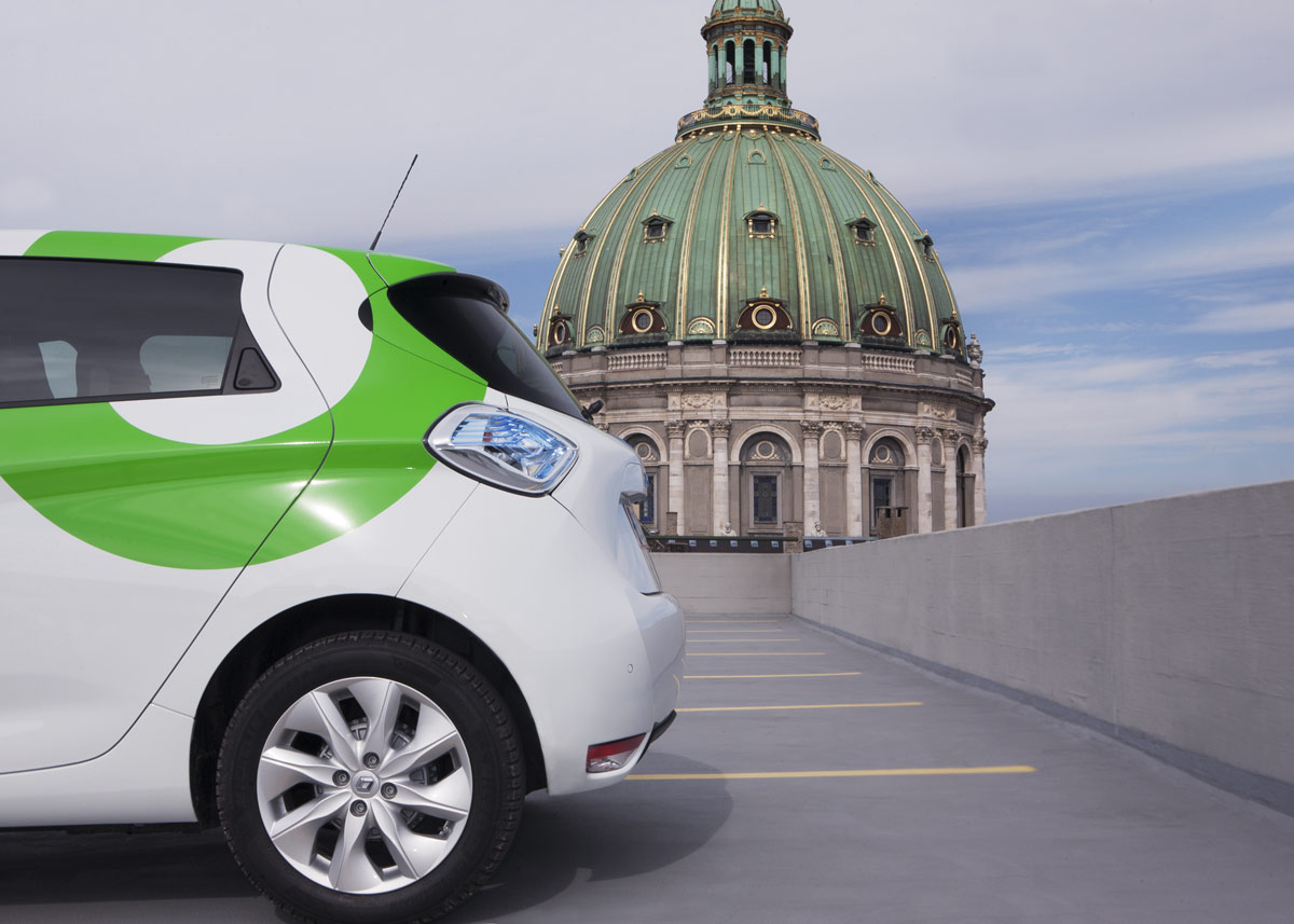 Green Mobility har indtaget København pr. 31. oktober 2016. Det danske firma benytter eldrevne Renault Zoe.